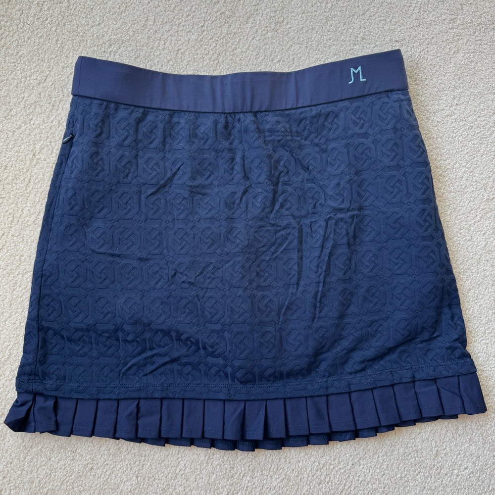 J. McLaughlin Navy Textured Skort